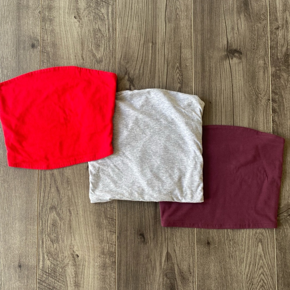 Tube Top Crop Tops Pack of 3